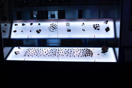 MOSCOW,RUSSIA - November 4, 2016: Space rock showcase in the Moscow Planetariumのeditorial素材