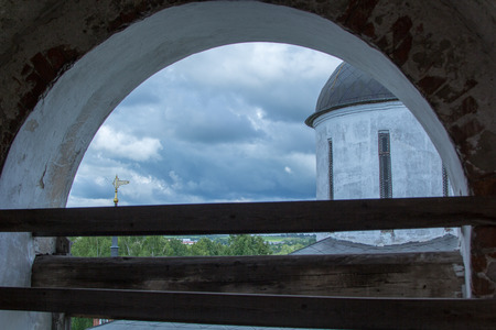 dome of an ancient Russian Orthodox churchの写真素材