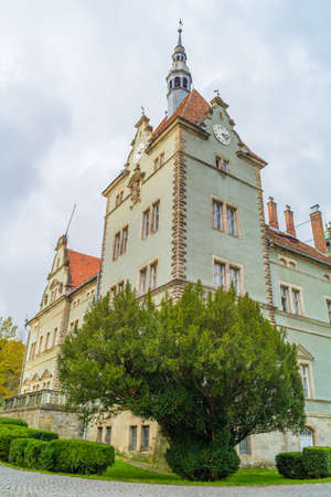 The Shenborn castle and english garden around it, Karpaty, Ukraineのeditorial素材