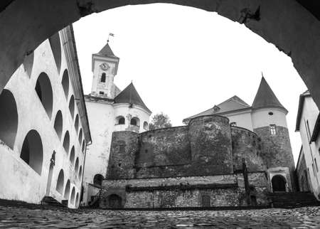 Medieval stone castle Palanok near Mukachevo, Ukraine.のeditorial素材