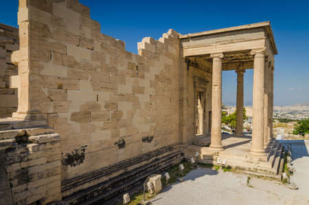 Ancient ruins of Erechtheum, Acropolis, Athensの写真素材
