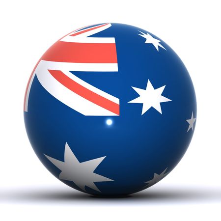 A 3d Rendered Australian Flag Ballの写真素材