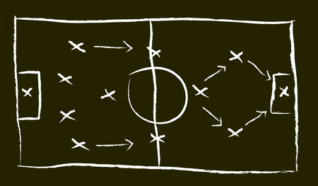 A Vector Illustration of a Blackboard of Football Tacticsのイラスト素材