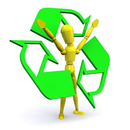 A 3d Rendered Recycle Man Illustrationの写真素材