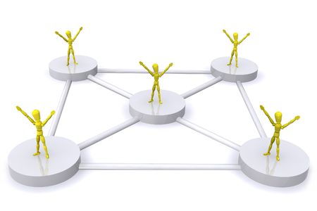 A Colourful 3d Rendered Teamwork Illustrationの写真素材