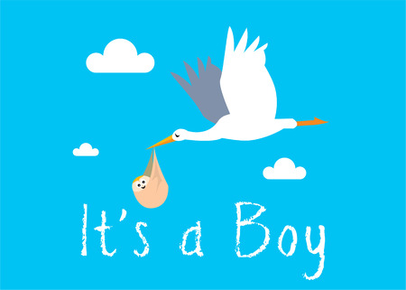 A Colourful Vector New Baby Boy Illustrationのイラスト素材