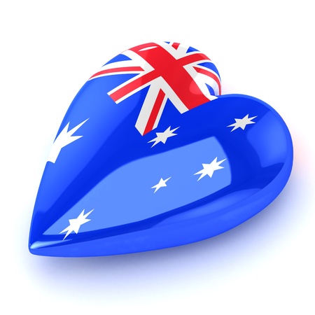 A Colourful 3d Rendered Australian Heart Illustrationの写真素材