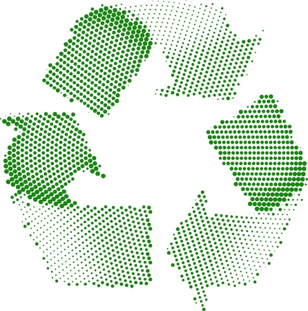 A Colourfull Green Halftone Recycle Symbol Illustrationのイラスト素材