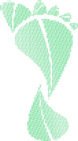 A Clever Illustration of a Eco Footprint made up from the word のイラスト素材