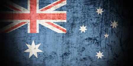A Colourful Grunge style Australian Flag Illustrationの写真素材