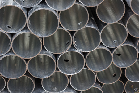 Abstract close up of steel pipes の写真素材