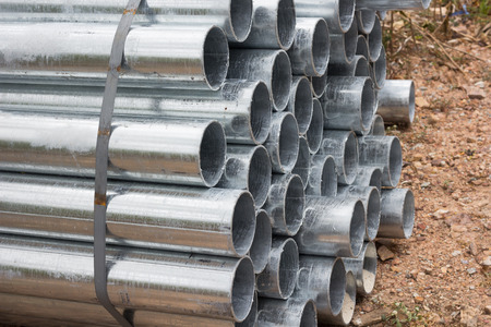 Abstract close up of steel pipes 