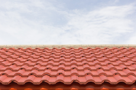 New roof tiles with sky background.