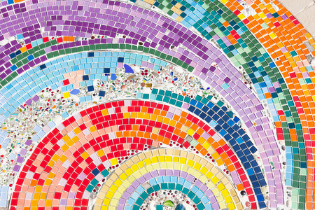 Beautiful texture of Colorful Mosaic at Wat Pha Sorn Kaew in Phetchabun province, Thailand.の写真素材