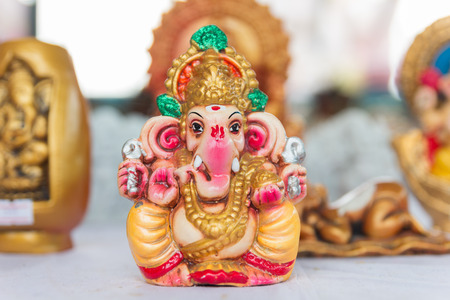 idol of Hindu god Ganesha.の写真素材