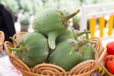 fresh organic green eggplant background.の写真素材