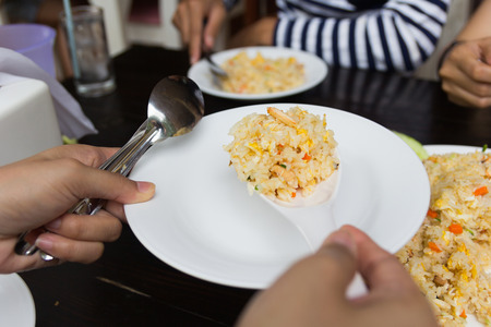 Fried rice with crab ,Thai cuisine.の写真素材