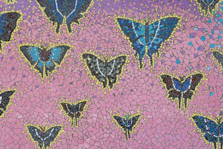 Abstract, Natural and butterfly pattern ceramic tile.の写真素材