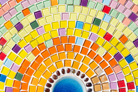 Beautiful texture of Colorful Mosaic at Wat Pha Sorn Kaew in Phetchabun province, Thailand, They are public domain or treasure of Buddhism, no restrict in copy or use.の写真素材