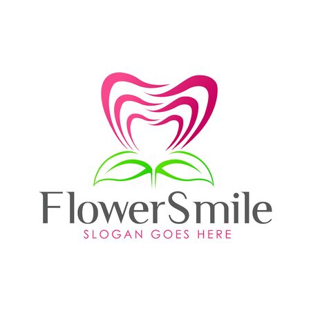 Modern elegant flower dental logo. Logo Design inspiration.のイラスト素材