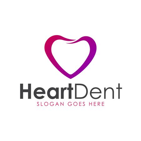 Modern elegant heart love dental logo. Logo Design inspiration.のイラスト素材