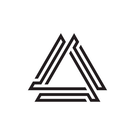 Triangle Monoline logo design. Simple modern Logo design inspiration.