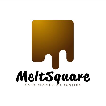 simple modern melt chocolate square logo design. Logo Design inspiration.のイラスト素材