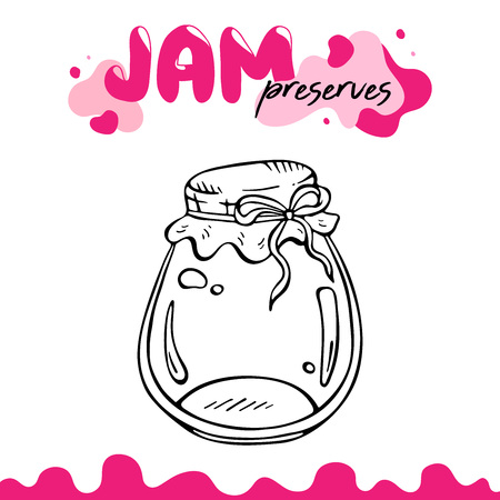 Preserve clipart, jam jar vector illustration clip art. Jam preserves clipart for logo, label, recipes. Preserve, jam jar vector illustration for card, package. Jam jar clipart vector illustrationのイラスト素材