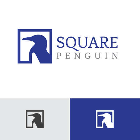 Square Penguin Animal Business Modern Logo Templateのイラスト素材