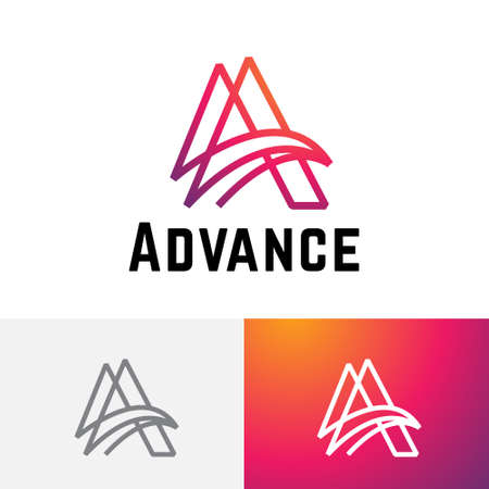 A Letter Advance Business Technology Abstract Monoline Modern Logoのイラスト素材