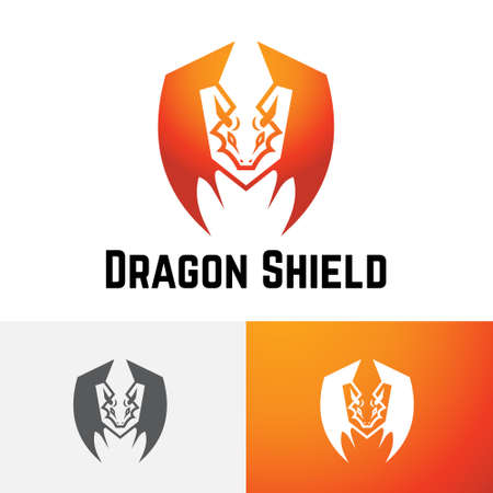 Dragon Shield Strong Guard Esport Game Logo Designのイラスト素材