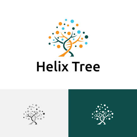 Double Helix DNA Tree Biology Science Research Logo