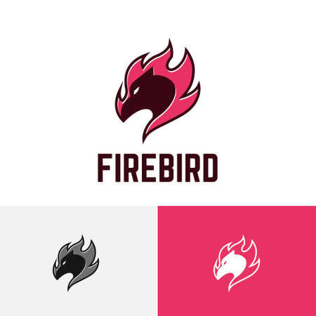 Fire Bird Phoenix Spirit Hot Flame Modern Logoのイラスト素材