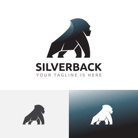 Silverback Strong Gorilla Big Monkey Jungle Mascot Logo