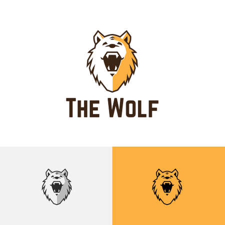 Cute Wolf Head Wild Wildlife Predator Logoのイラスト素材