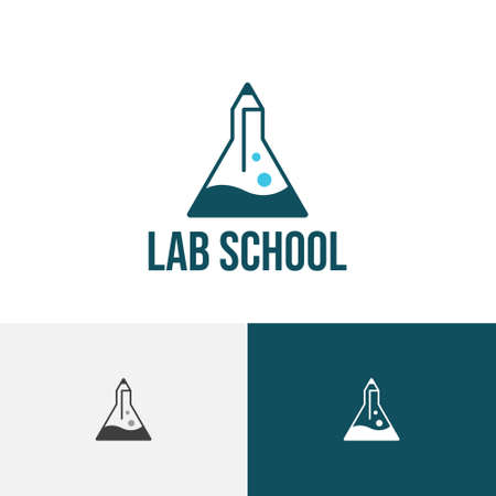 Pencil Laboratory Tube Chemistry Science Education School Logoのイラスト素材