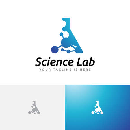Science Laboratory Tube Atom Molecule Chemistry Research Logoのイラスト素材