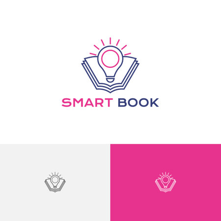 Bright Light Sun Lamp Book School Study Education Line Logoのイラスト素材