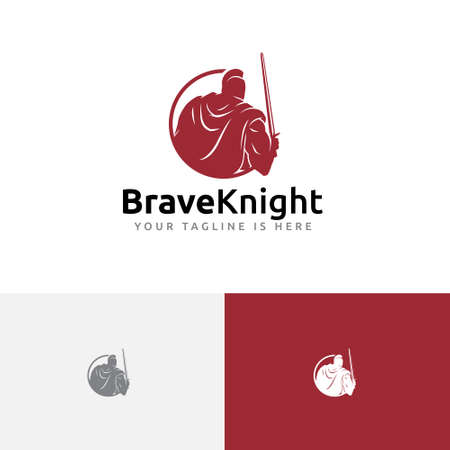 Brave Sword Knight Spartan Soldier Warrior Armour Mascot Logoのイラスト素材