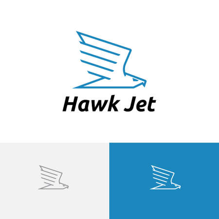 Fast Hawk Jet Eagle Falcon Flying Bird Monoline Logo Templateのイラスト素材