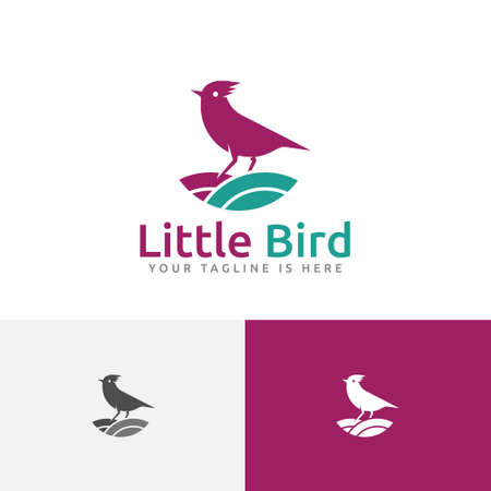 Cute Little Bird Nest Sound Nature Peace Simple Logoのイラスト素材