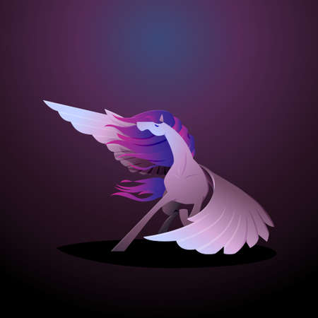 Beautiful Legend Pegasus Winged Horse Run Dancing Wings Mythology Creature Cartoon