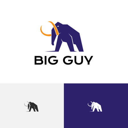 Big Guy Mammoth Elephant Ice Age Ancient Animal Logoのイラスト素材