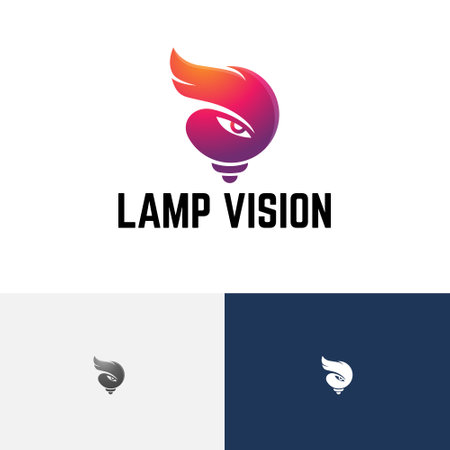 Lamp Vision Eye Light Bulb Idea Logoのイラスト素材