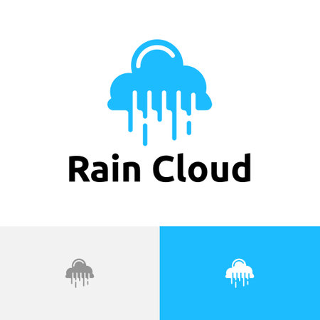 Rain Cloud Sky Water Simple Logo Templateのイラスト素材