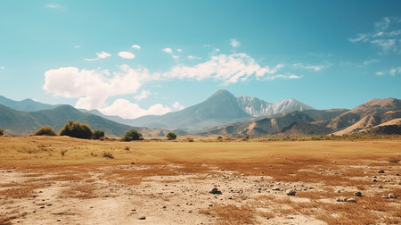 Nature Landscape of Peak Hills Mountains with Wide Lands Savanna on a Bright Dayの素材