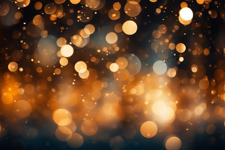 Generative AI Image of Bokeh Background with Luxury Shiny Golden Lights and Blurred Effectの素材