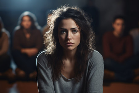 Generative AI Image of Introverted Girl Shunned by Her Friendsの素材