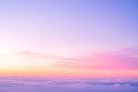 Generative AI Image of Twilight Sunset Sunrise Purple Pink Gradation Sky with Clouds Wallpaperの素材
