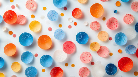 Generative AI Image of Polka Dots Paper Pattern on White Backgroundの素材
